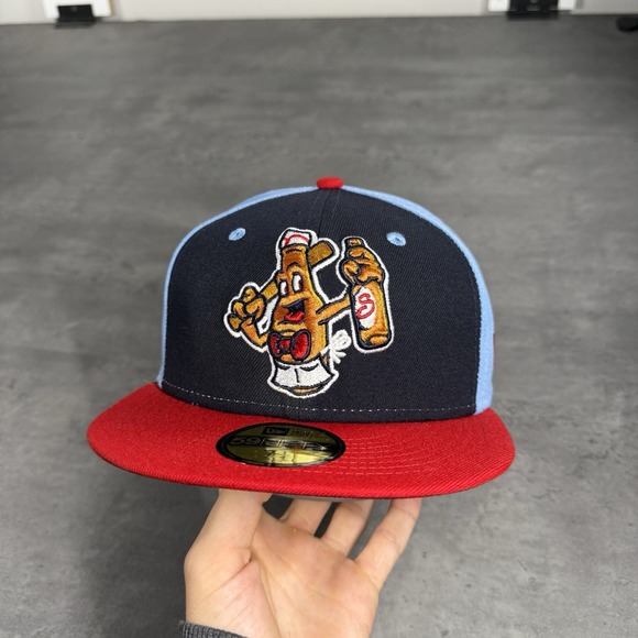Salem Red Sox Hat New Era Cap 7 1/4 Navy‎ Red MiLB Boston Farm Team 59Fifty - Picture 2 of 7
